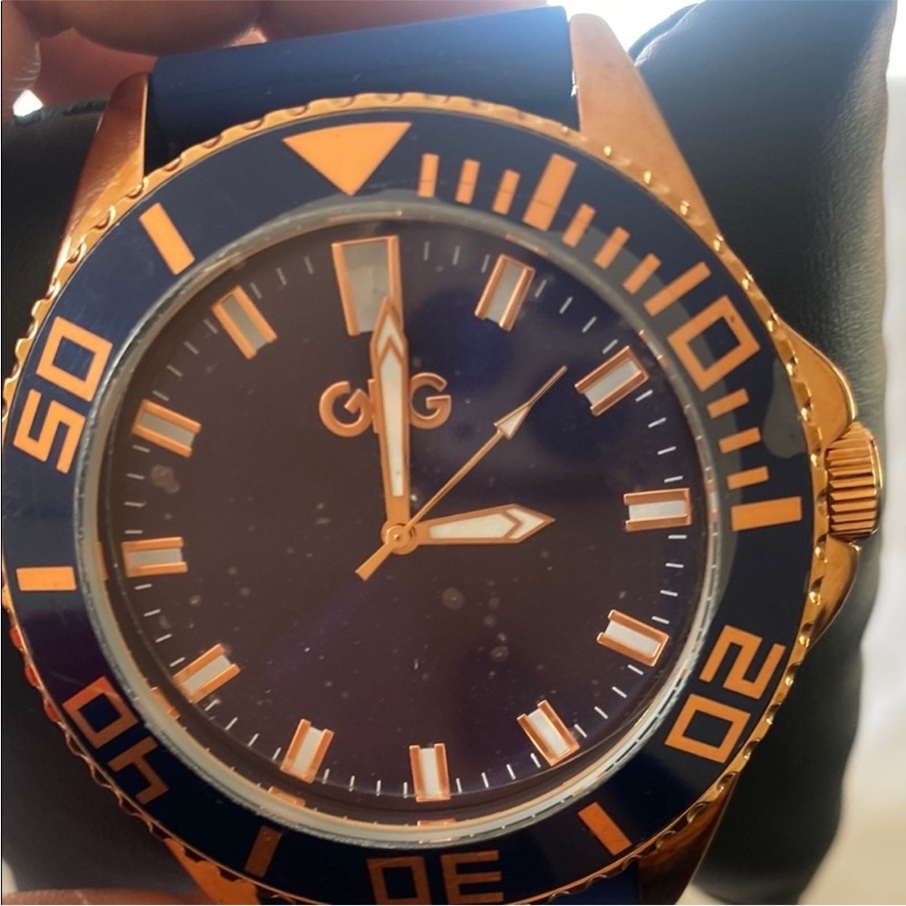Guess Elegant Blue and Gold Timepiece